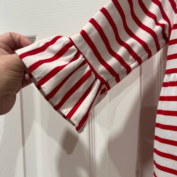 Adorable Rudolph the red nosed reindeer striped dress, ruffle sleeve, girls 5 - Picture 4 of 7